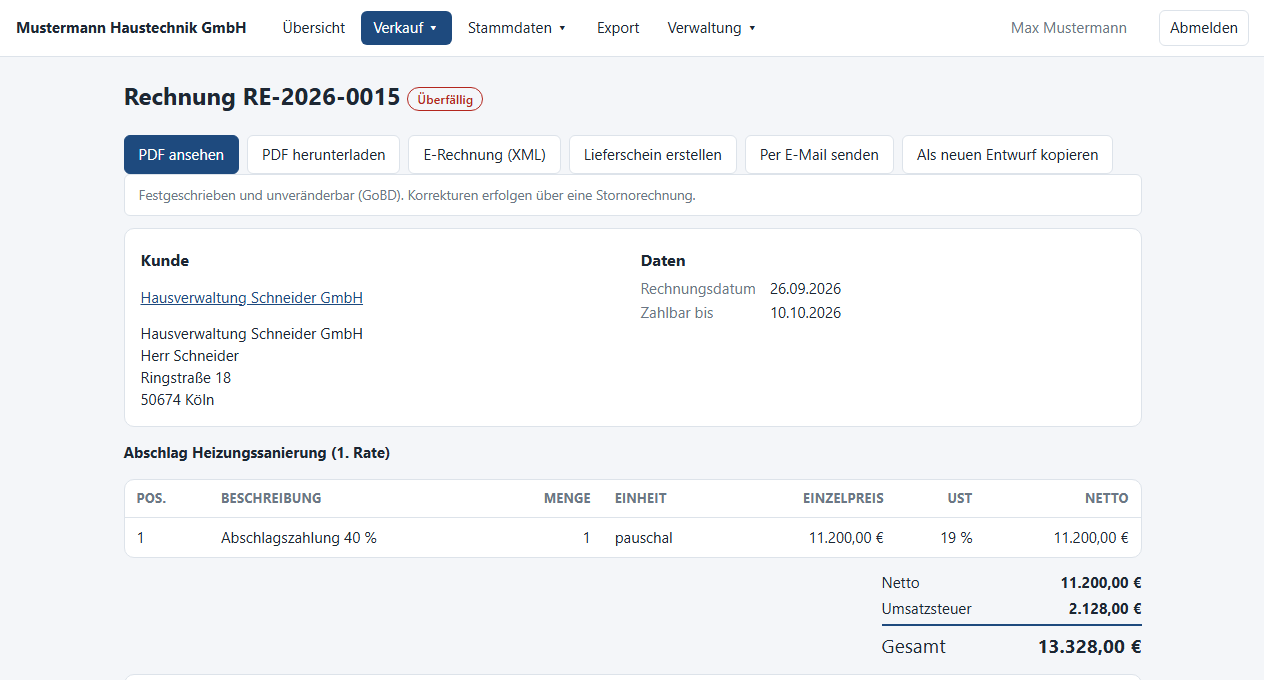 Ihre Rechnungen, Ihre Aufträge, Ihre Briefe – auf Ihrem Server